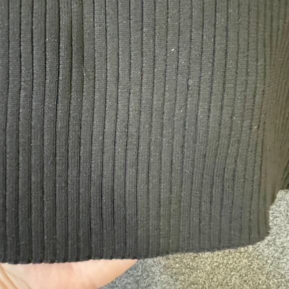 Grey Lab Black Ribbed Knit Top Women’s Size Small 3/4 Sleeve Stretch Minimalist - Picture 7 of 8